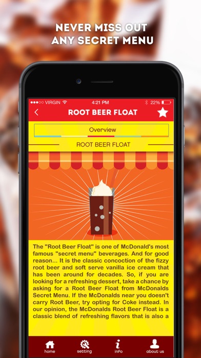 Screenshots of Secret Menu for McDonald's - McD Fast Food Restaurant Secrets for iPhone
