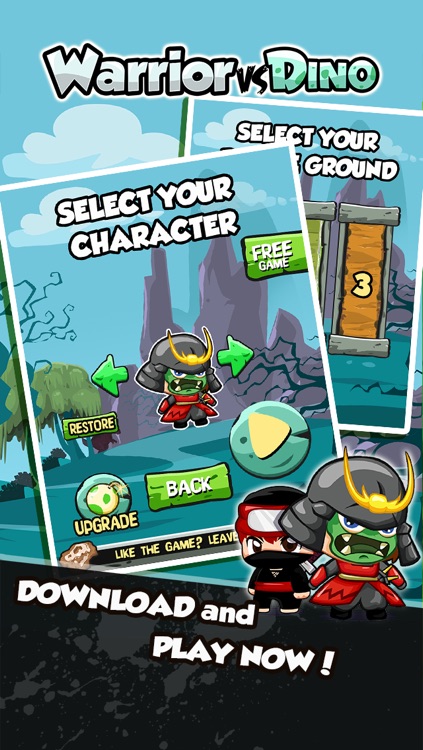 A Warrior vs Dino - Mini Ninja Hunters Rush screenshot-3