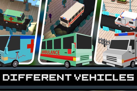 3D Blocky Moto Ambulance King - Emergency Dr Rush Road Parking Mini Game screenshot 3