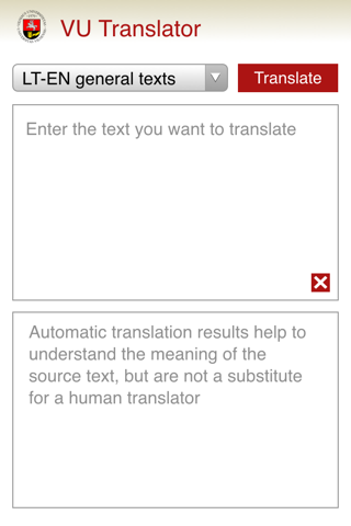 Vilnius University translator screenshot 2