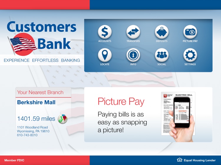 Customers Bank Mobile Banking for iPad