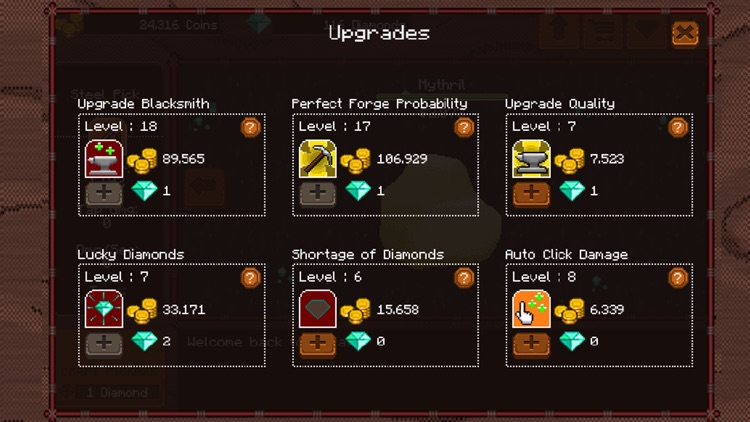 Pickaxe: Adventurous powerful free mining idle game, break stones and discover the blacksmith in you!