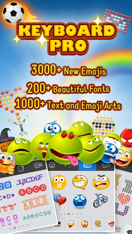 Keyboard Pro - 3D Animated Emoji and Cool Fonts