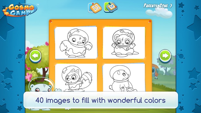 CosmoCamp Coloring Book Game App for Toddlers and Preschoolers