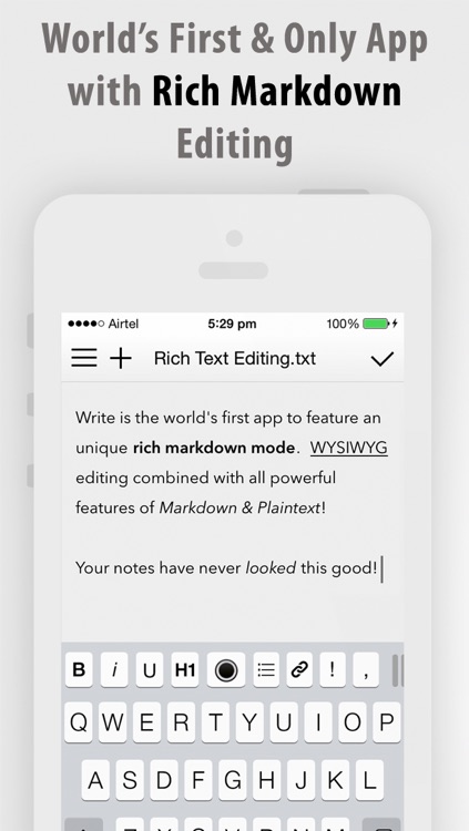 Write for iPhone - A Note Taking and Markdown Writing App