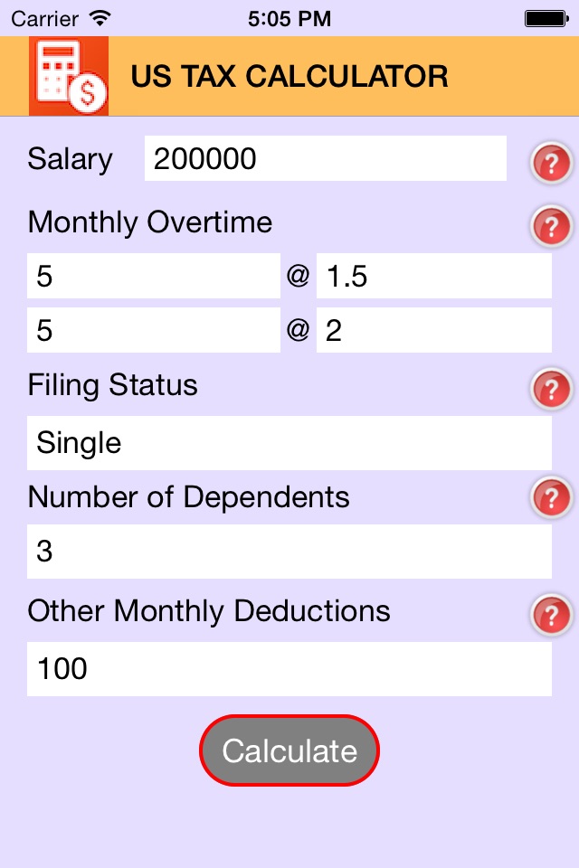 US TAX Calculator screenshot 2