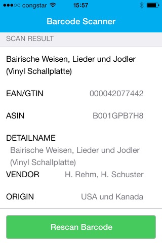Barcode Pro Scanner EAN GTIN QR-Code by agilastic screenshot 2
