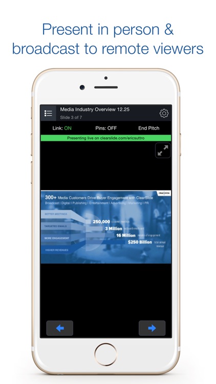 ClearSlide Presenter - Present Keynote, Powerpoint, PDF files during Sales Meetings