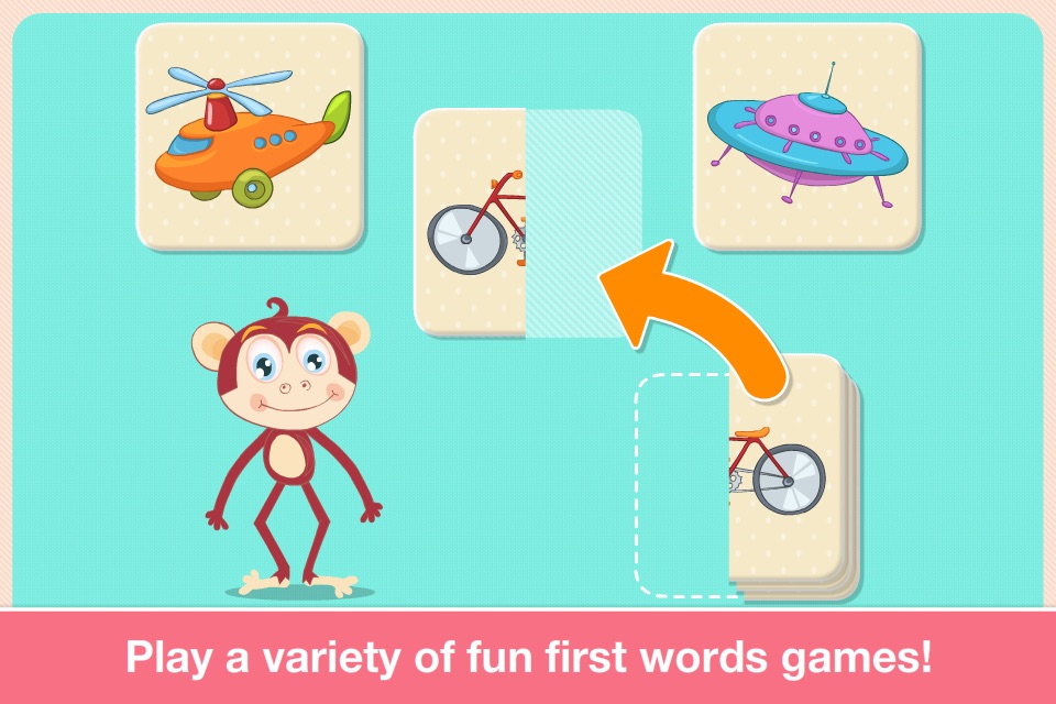 Baby First Words. Matching Educational Puzzle Games for Toddlers and Preschool Kids by Abby Monkey® Learning Clubhouse screenshot 4