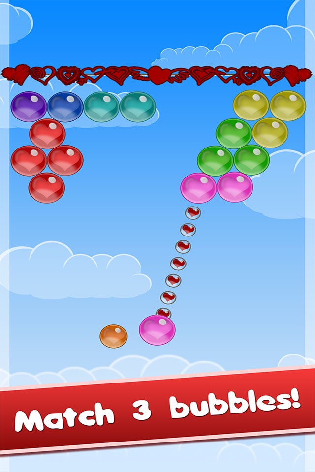 Bubble Shooter Love Valentine - A deluxe match 3 puzzle special for Valentine's day screenshot 2