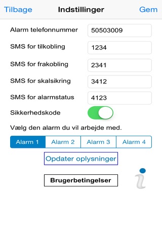 GSM-Alarm Kontrol screenshot 2