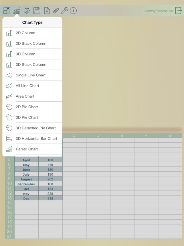 TabChartLite-Edit spreadsheets and generate 3D chart free(圖5)-速報App