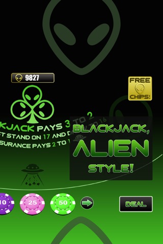Alien Blackjack screenshot 2