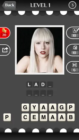 Game screenshot Celebrity Guess (guessing the celebrities quiz games). Cool new puzzle trivia word game with awesome images of the most popular TV icons and movie stars. Have fun predicting the famous celeb, talented musician, iconic athlete and sports icon. Free hack