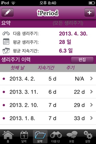 iPeriod Lite Period Tracker screenshot 4