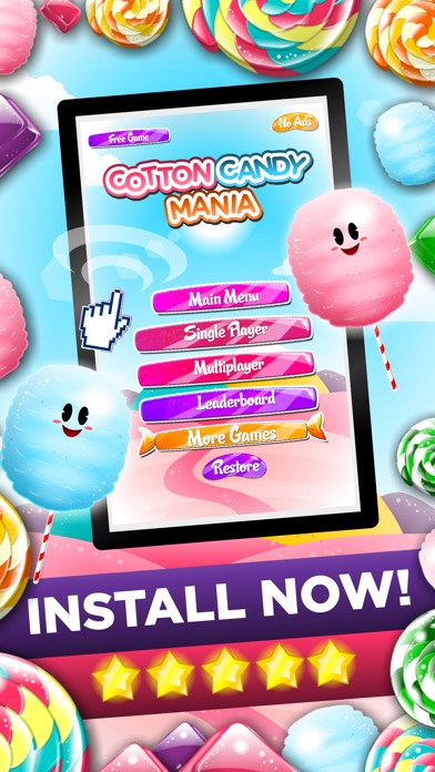 " A COTTON CANDY MANIA " - BLAST OF ZIGZAG PUZZLE GAME FOR 2DOTS AND KIDS HD FREE 1.0 IOS GAME GIẢI TRÍ " A COTTON CANDY MANIA " - BLAST OF ZIGZAG PUZZLE GAME FOR 2DOTS AND KIDS HD FREE 1.0 IOS
