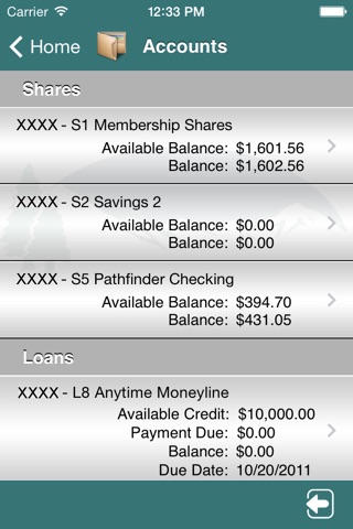 Cascade Community Credit Union's MobileTeller screenshot 2