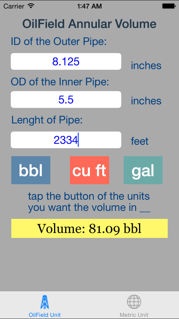OilField Annular Volume Pro