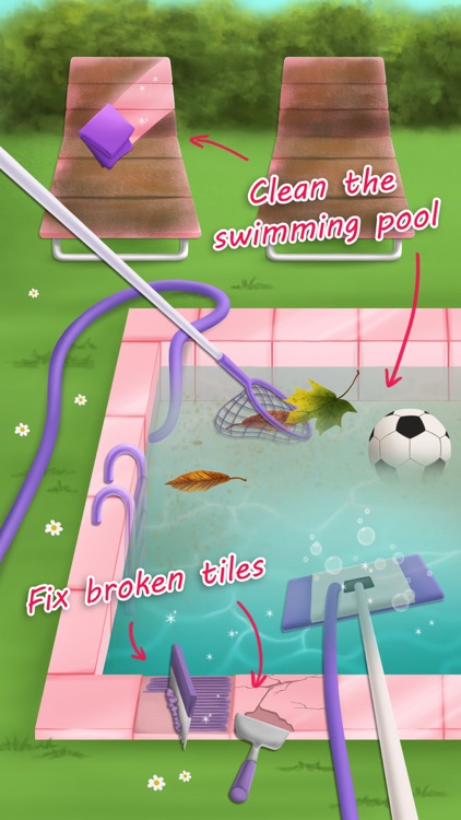 Sweet Baby Girl Cleanup 3 House Chores, Car Wash and Pony Care - Kids Game screenshot-3