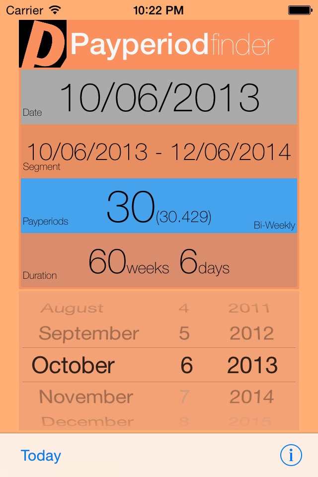 PayPeriodFinder screenshot 2