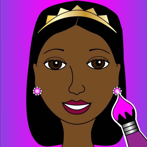 A Pretty Brown Princess Coloring Book Icon