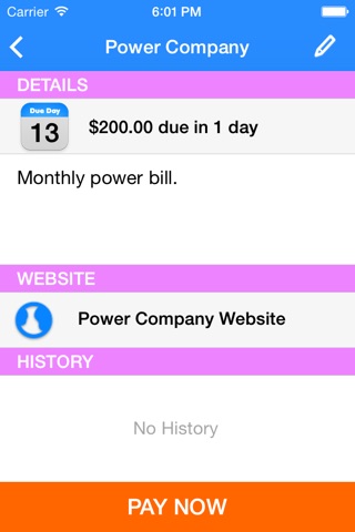 Simple Bill Reminders screenshot 3