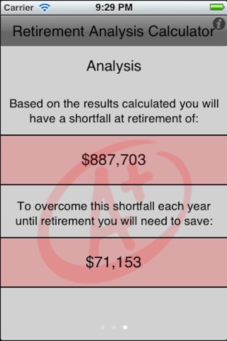 Retirement Analysis Calculator screenshot 3