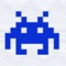 Classic space invaders game on paper