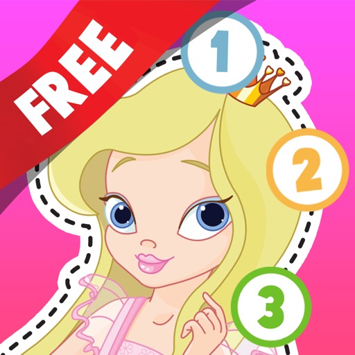 Free Kids Puzzle Teach me Tracing & Counting with Princesses: discover pink pony’s, fairy tales and the magical princess icon