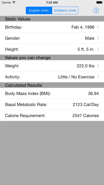 BMI & Calorie Calculator