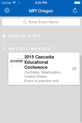 MPI Oregon Chapter Events App screenshot 2