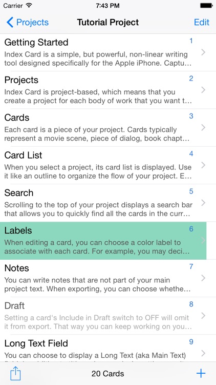 Index Card for iPhone