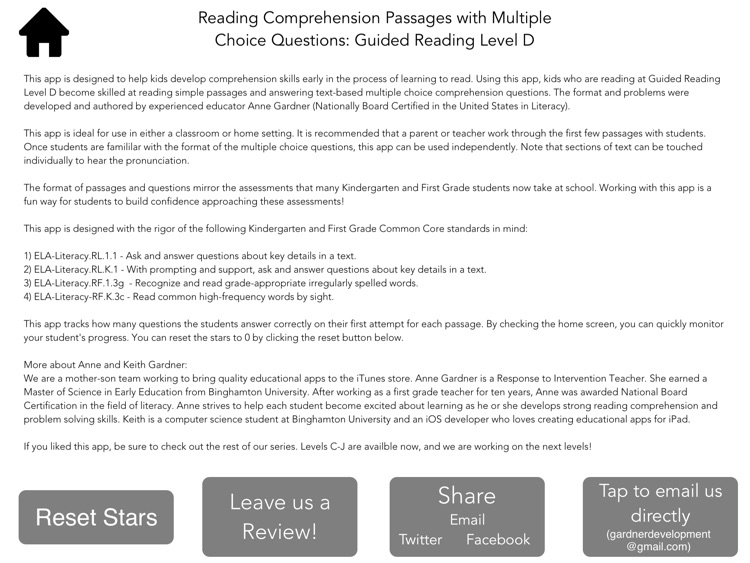 Reading Comprehension Passages with Multiple Choice Questions ~ Guided Reading Level D Free screenshot-4