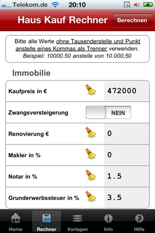 Annuitäten Rechner (Immobilien-Kauf-Rechner) screenshot 2