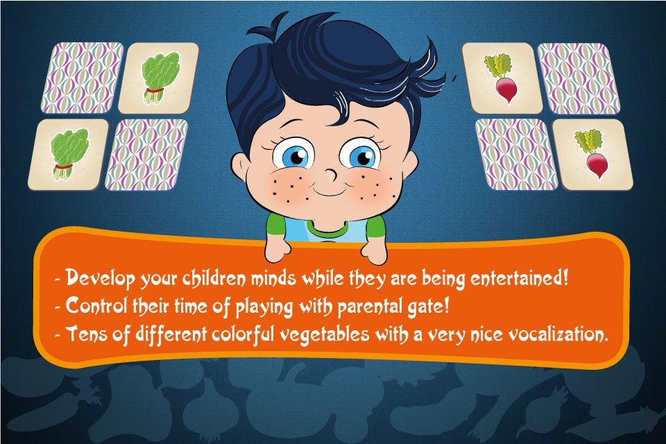 Little Genius Matching Game - Vegetables - Educational and Fun Game for Kids screenshot 2