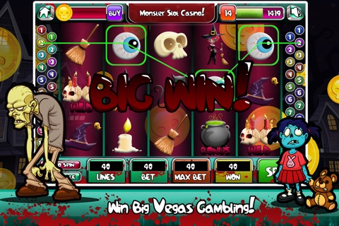Monster Slot Casino Blast Pro - Win Big Halloween Vegas Gambling HD screenshot 3