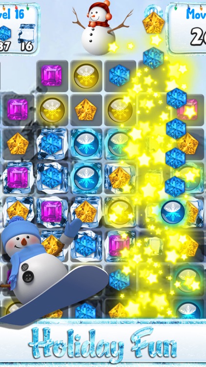 Snowman Games and Christmas Puzzles - Match snow and frozen jewel for this holiday countdown