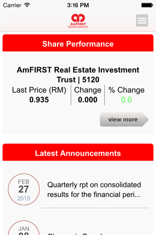 AmFIRST REIT Investor Relations screenshot 2