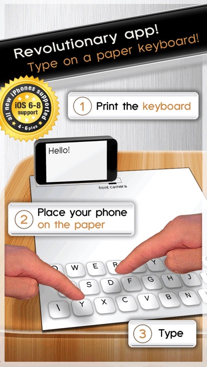 Paper Keyboard - Fast typing and playing with an alternative printed projector keypad