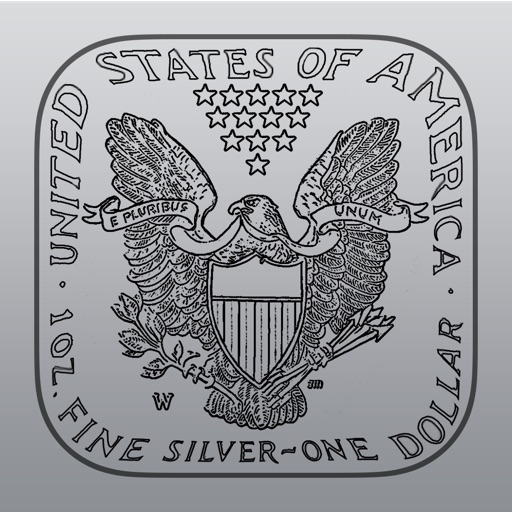 Silver Price Watch - live spot price on a troy ounce bullion coin icon /w widget, charts, push notifications, custom alerts and more!