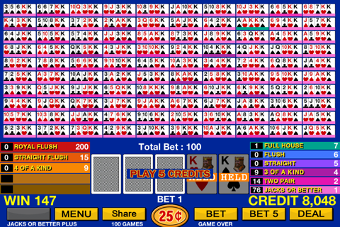 Multi Video Poker screenshot 2