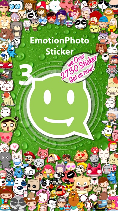 Stickers Emoji Art for WhatsApp, Messages, WeChat, Line, FaceBook, KakaoTalk, SMS, Mail (EmotionPhoto 3) Screenshot 1