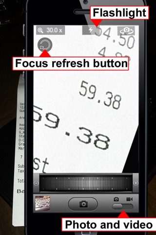 Magnifying reader for restaurant bill and menu (30x zoom) screenshot 3
