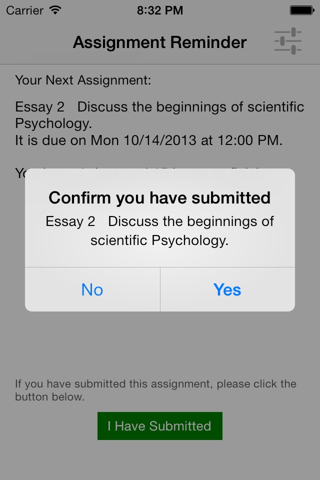 Assignments Reminder for PSYCH4390 screenshot 2