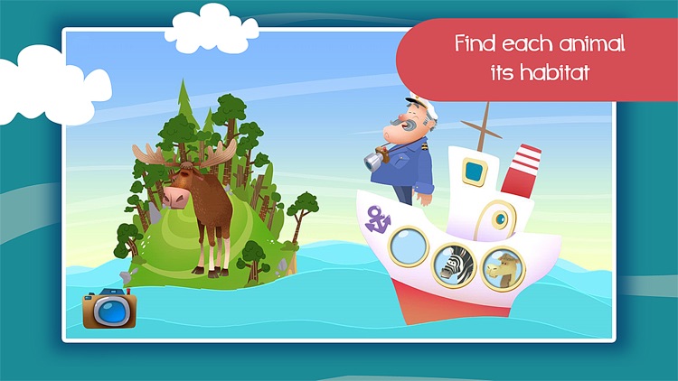 Sailing Home – Learn Animal Habitats. Educational game for preschool kids