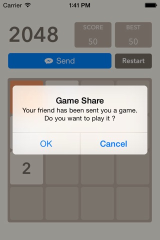 Share 2048 Game Capture with your friends in Messenger screenshot 2