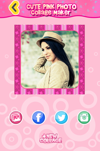 Cute Pink Photo Collage Maker: Adorable photo editor for girls with lots of photo frames, background color themes and photo filters screenshot 3