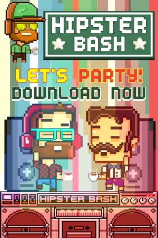 Hipster Bash FREE GAME - Funny Quick 8-bit Retro Pixel Art Games screenshot 2