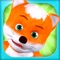 This cute fox lives in the green forest
