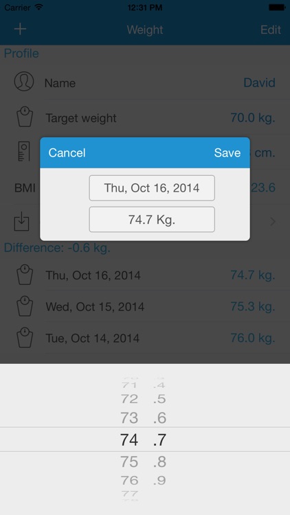 Weight Tracker Pro - Control your weight and BMI !